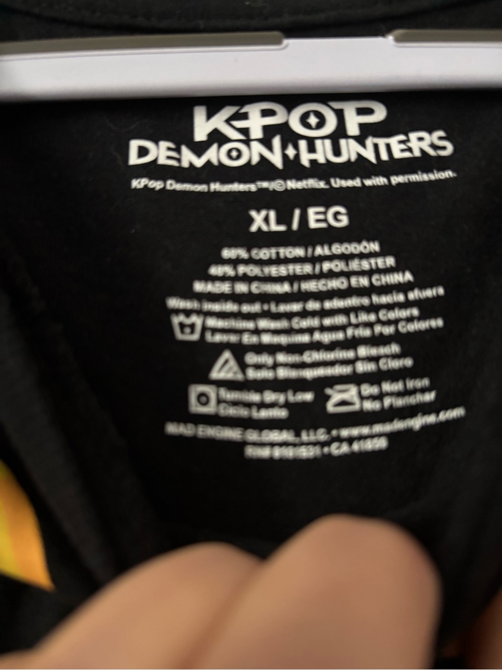 KPOP Demon Hunters Black Tee with Gold Accent - Picture 3 of 3